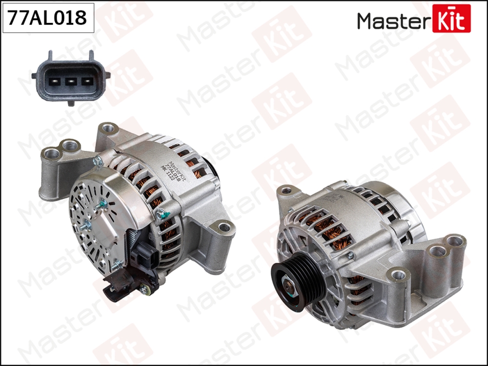 MASTERKIT 77AL018 Генератор Ford Fiesta V(JH ,JD ),Focus(DAW,DBW,DFW),Ka(RB ) 96-10 (14V,104A)