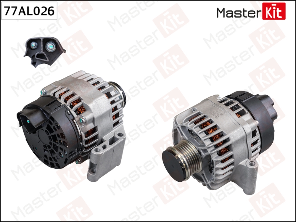 MASTERKIT 77AL026 Генератор Fiat Doblo(263 ),Punto(199 ) 10-,Opel Astra H(A04),Corsa C(X01) 00-14 (14V,90A)