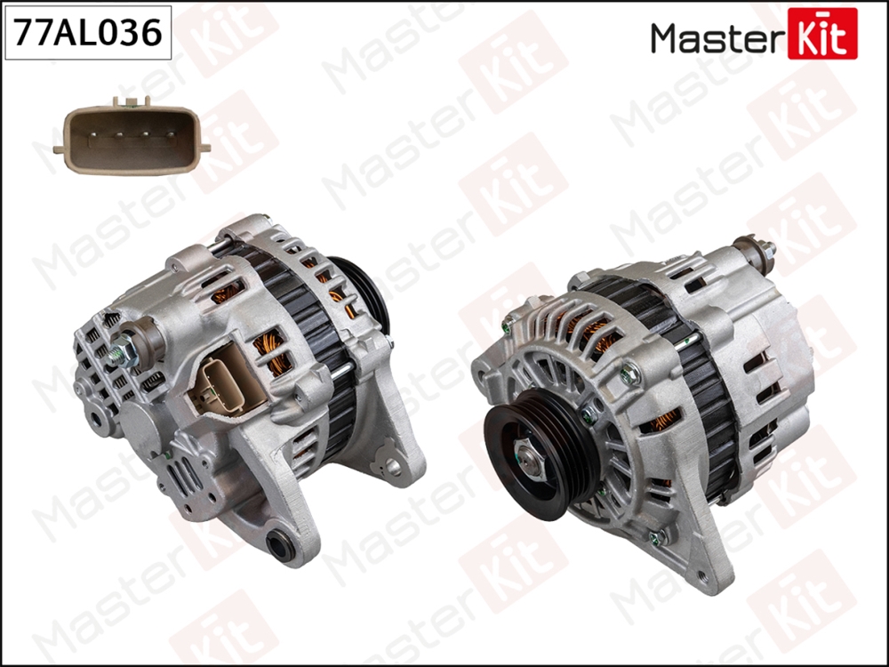 MASTERKIT 77AL036 Генератор Chery Tiggo T11 (05-) 2.4i/Mitsubishi Lancer VIII (00-) 1.6i 85A