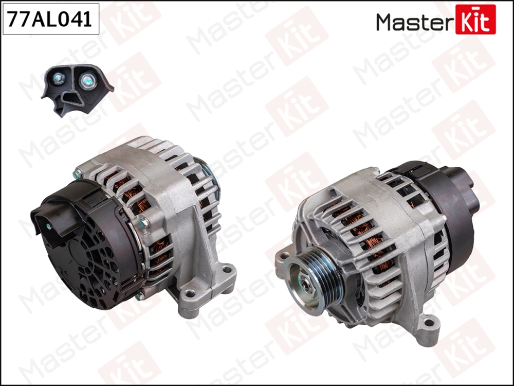 MASTERKIT 77AL041 Генератор Fiat 500 II(312),Bravo II(198),Linea(323),Punto IV(199),Stilo(192) 01- (14V,105A)