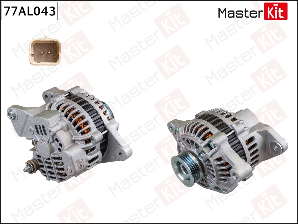 MASTERKIT 77AL043 Генератор Renault Logan I(LS ,KS ),Sandero(BS0 ) 04-,Lada Largus(R90,F90) 12- (14V,110A)