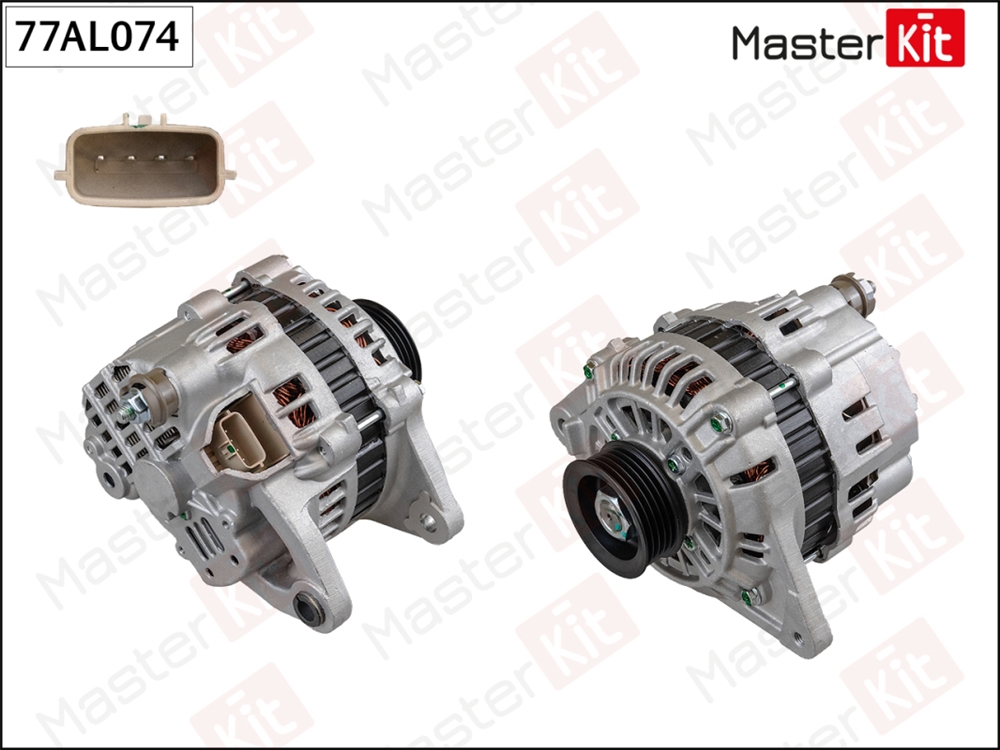 MASTERKIT 77AL074 Генератор Mitsubishi Colt V(CJ ,CP ),Lancer VI(CJ ,CP ) 95-04 (12V,80A)
