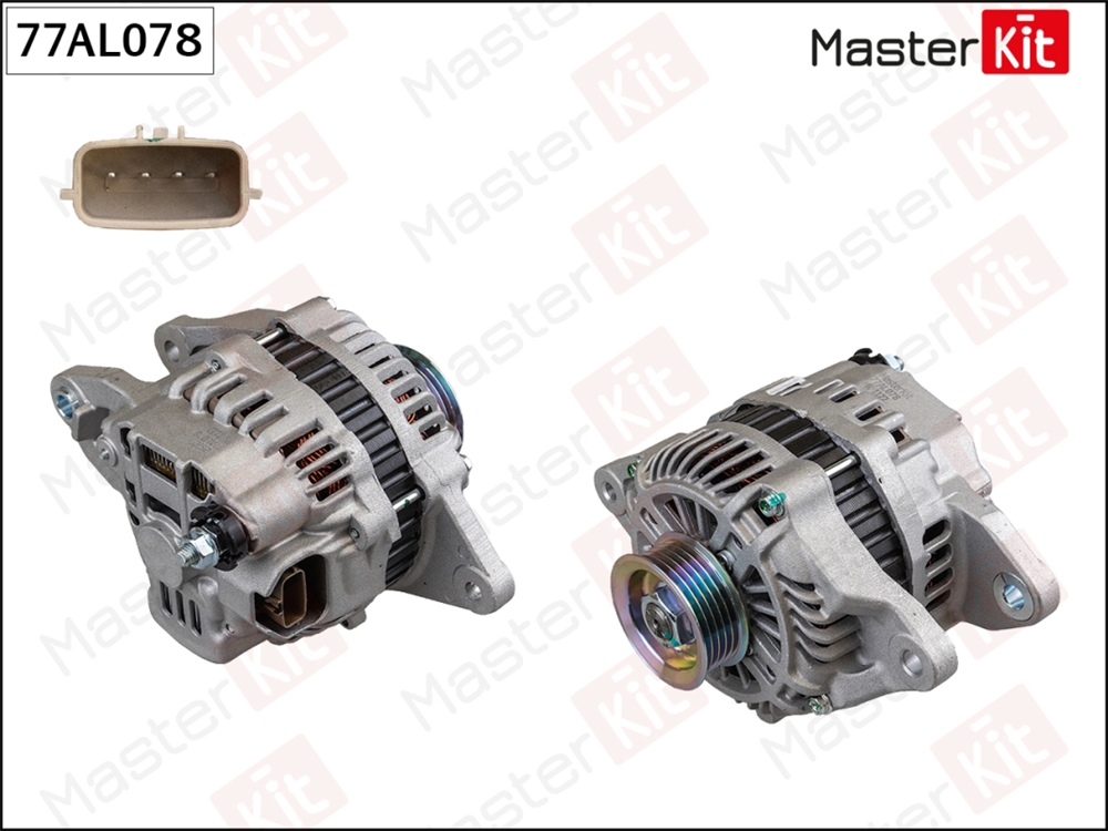 MASTERKIT 77AL078 Генератор Citroen C4 Aircross 12-,Mitsubishi ASX(GA W ),Lancer VIII(CX A) 07- (12V,85A)