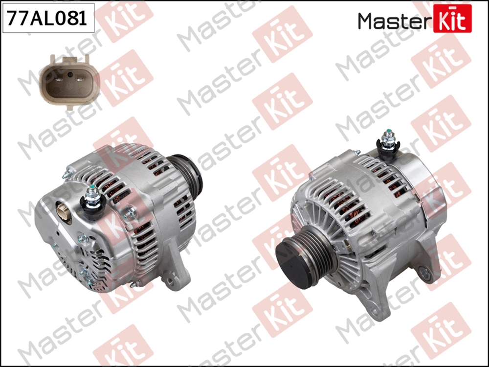 MASTERKIT 77AL081 Генератор Jeep Cherokee(KJ),Wrangler II(TJ) 96-08,GAZ Gazelle 08- (12V,136A)