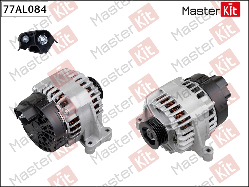 MASTERKIT 77AL084 Генератор Fiat 500(312 ),Doblo(263 ),Panda(169 ),Punto(199 ),Stilo(192 ) 01- (14V,90A)