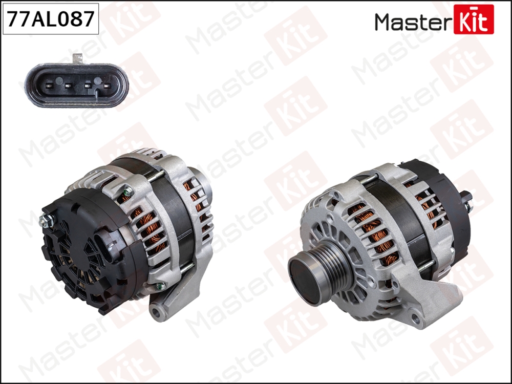 MASTERKIT 77AL087 Генератор SsangYong Actyon I,Kyron,Rexton(GAB ),Rodius 02- (14V,140A)