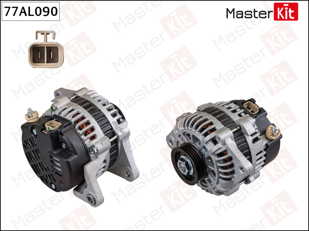 MASTERKIT 77AL090 Генератор Kia Rio(DC ),Shuma II(FB),Cerato(LD),Sephia(FA) 95-05 (14V,80A)