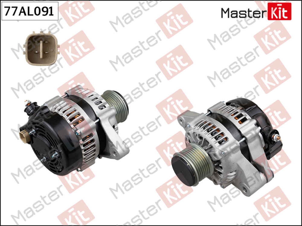 MASTERKIT 77AL091 Генератор TOYOTA LAND CRUISER 90/120/HIACE 2.5D/3.0D 85A 00-