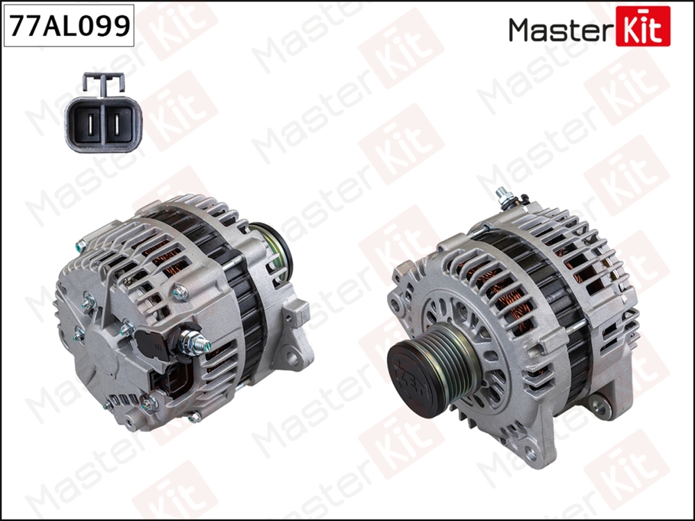 MASTERKIT 77AL099 Генератор Nissan Primera(P12),Qashqai(J10,JJ10),Tiida(SC11),X-Trail(T31) 02- (14V,110A)
