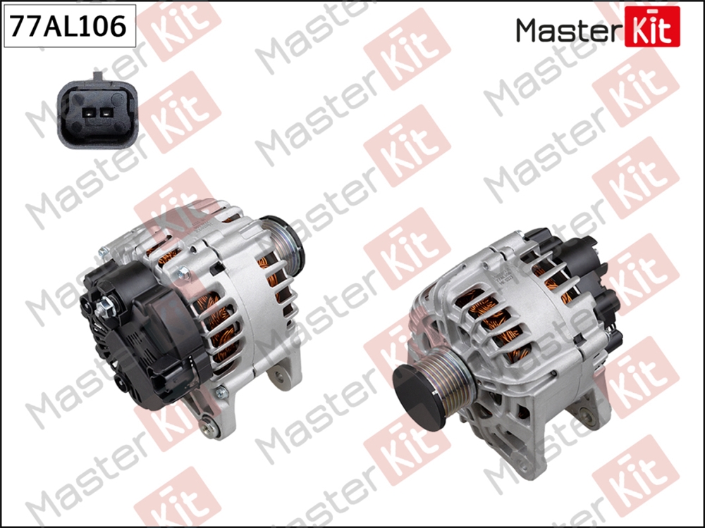 MASTERKIT 77AL106 77AL106 Генератор Nissan TERRANO (D10)/Renault DUSTER (HS ) 2011 - (14V 120A)