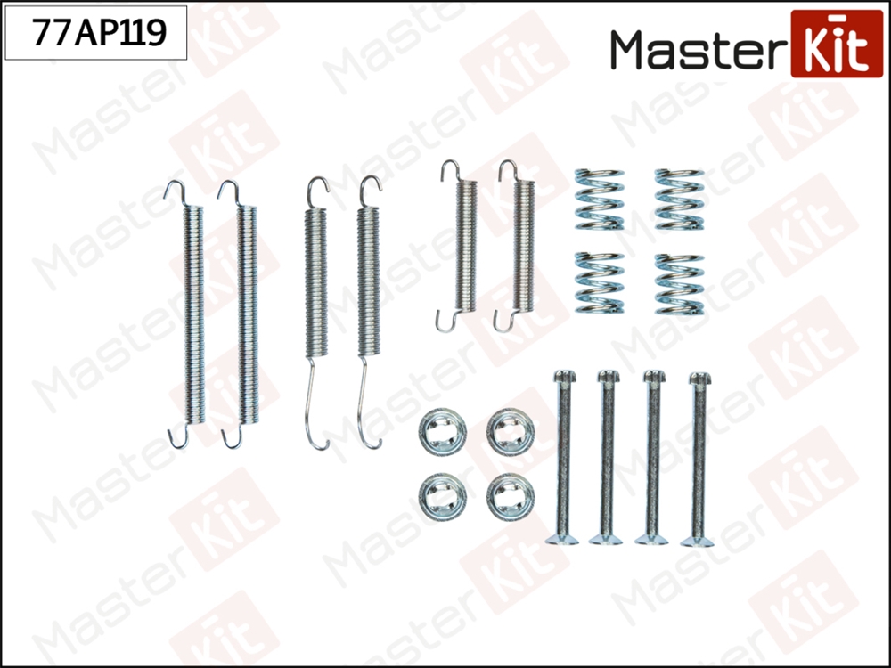 MASTERKIT 77AP119 Комплект установочный тормозных колодок FORD FIESTA III 92-