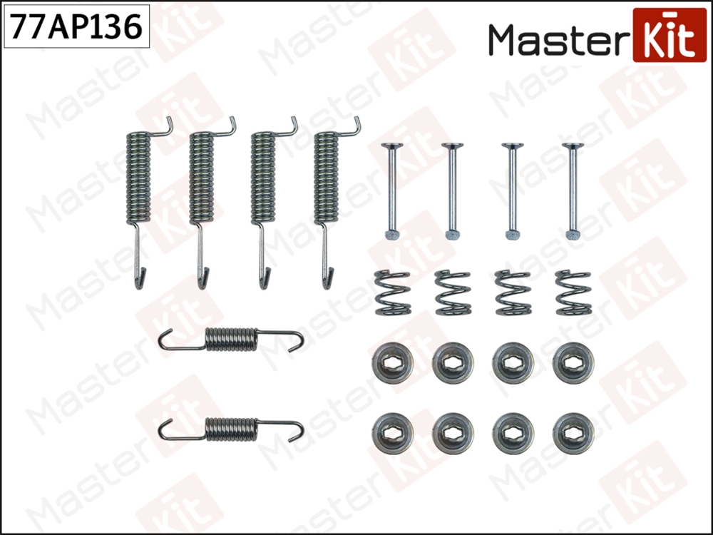 MASTERKIT 77AP136 Комплект установочный колодок тормозных mitsubishi shogun 91-00 , pajero sport 98- , pajero