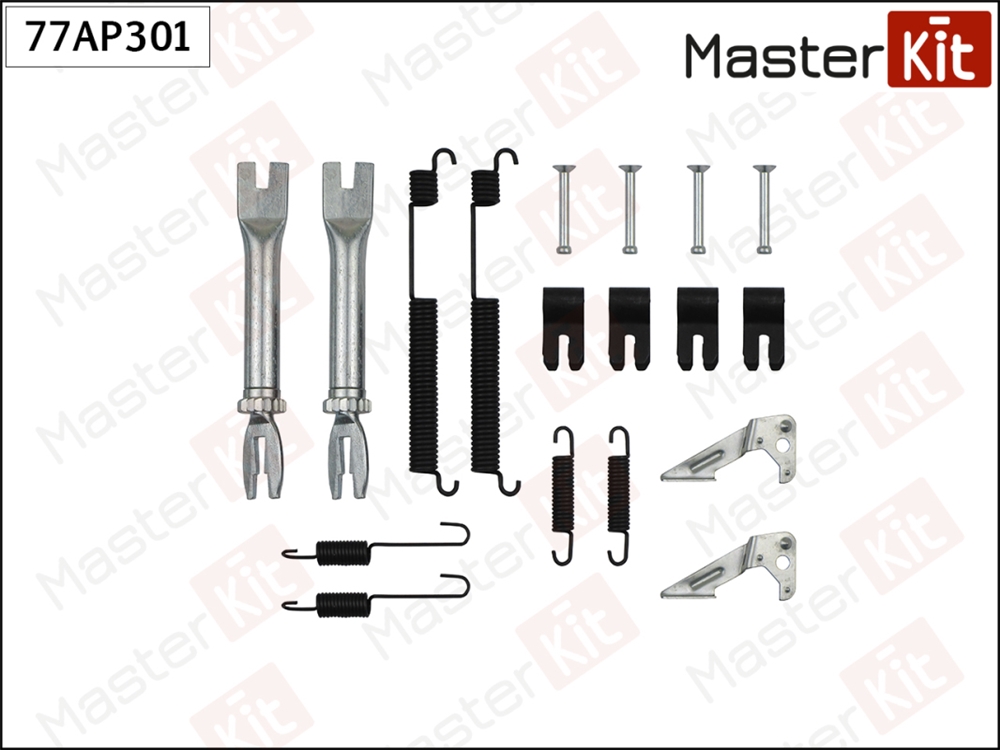 MASTERKIT 77AP301 Комплект установочный барабанных колодок VW Polo, Skoda Rapid 10 Masterkit