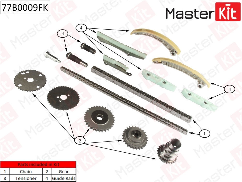 MASTERKIT 77B0009FK Коплект цепи ГРМ