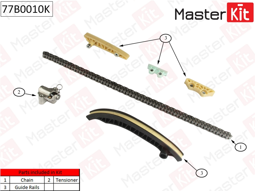 MASTERKIT 77B0010K Комплект цепи ГРМ (без звездочек)