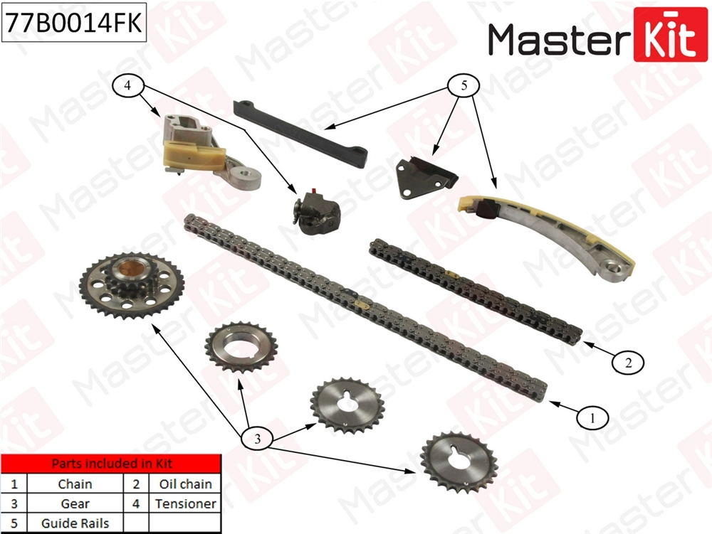 MASTERKIT 77B0014FK Комплект цепи ГРМ