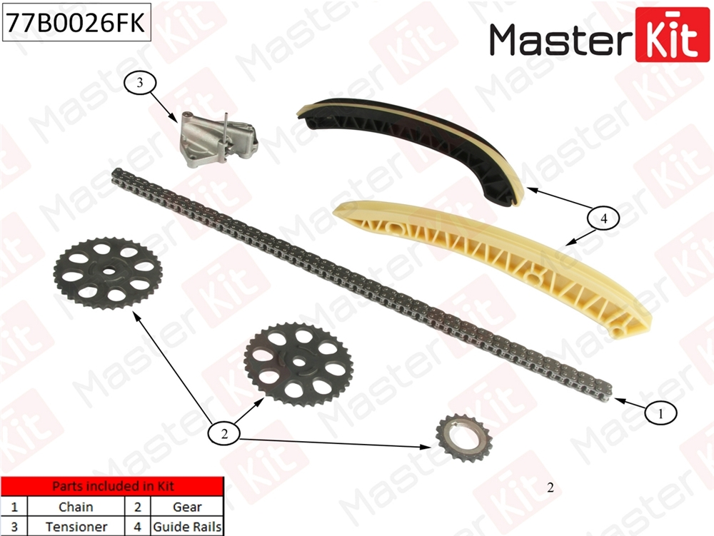 MASTERKIT 77B0026FK Комплект цепи ГРМ