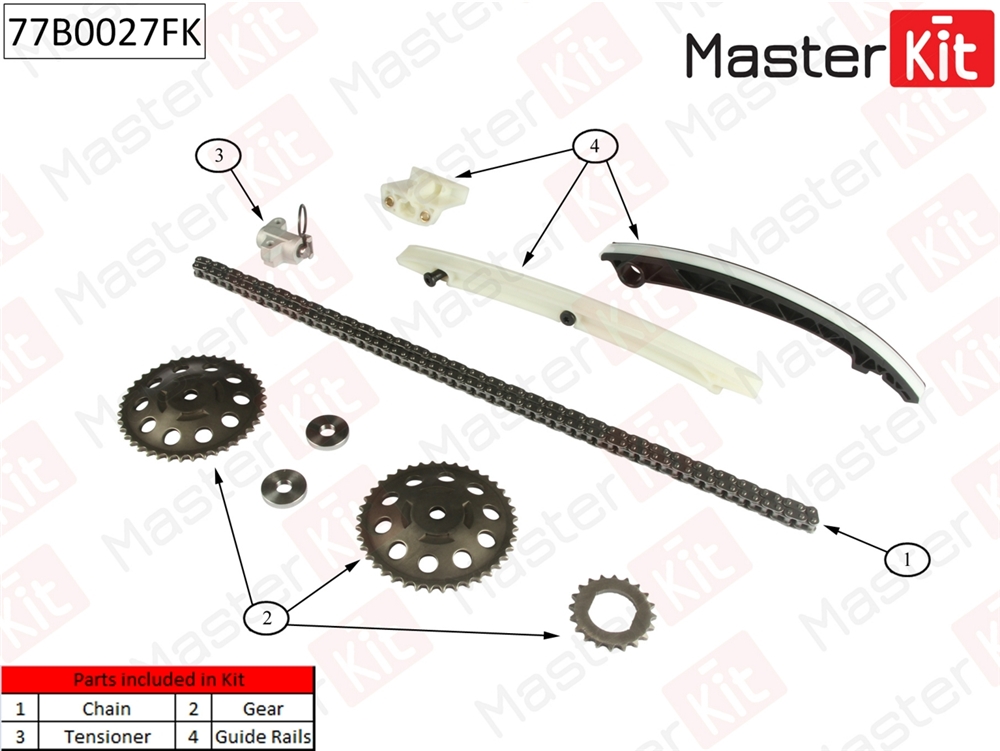 MASTERKIT 77B0027FK Комплект цепи ГРМ