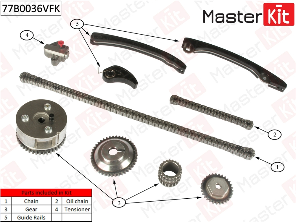 MASTERKIT 77B0036VFK Комплект цепи ГРМ