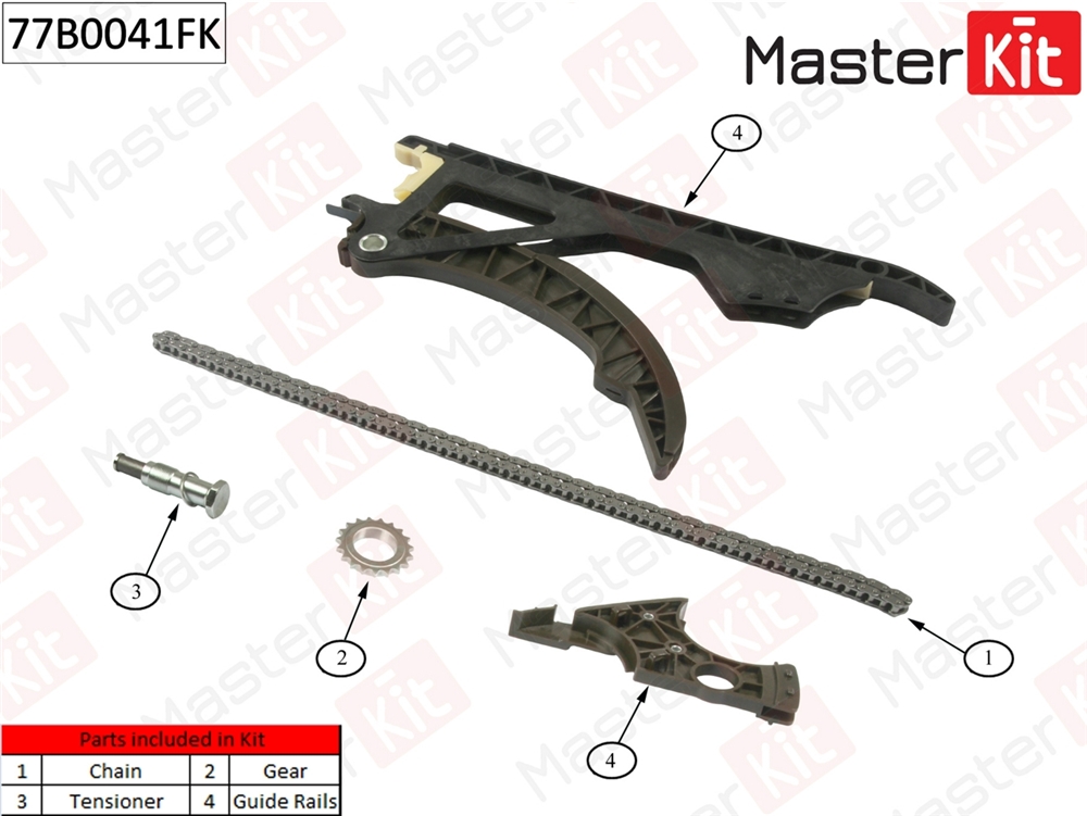 MASTERKIT 77B0041FK Комплект цепи ГРМ BMW 1.8d N42 со звездочками