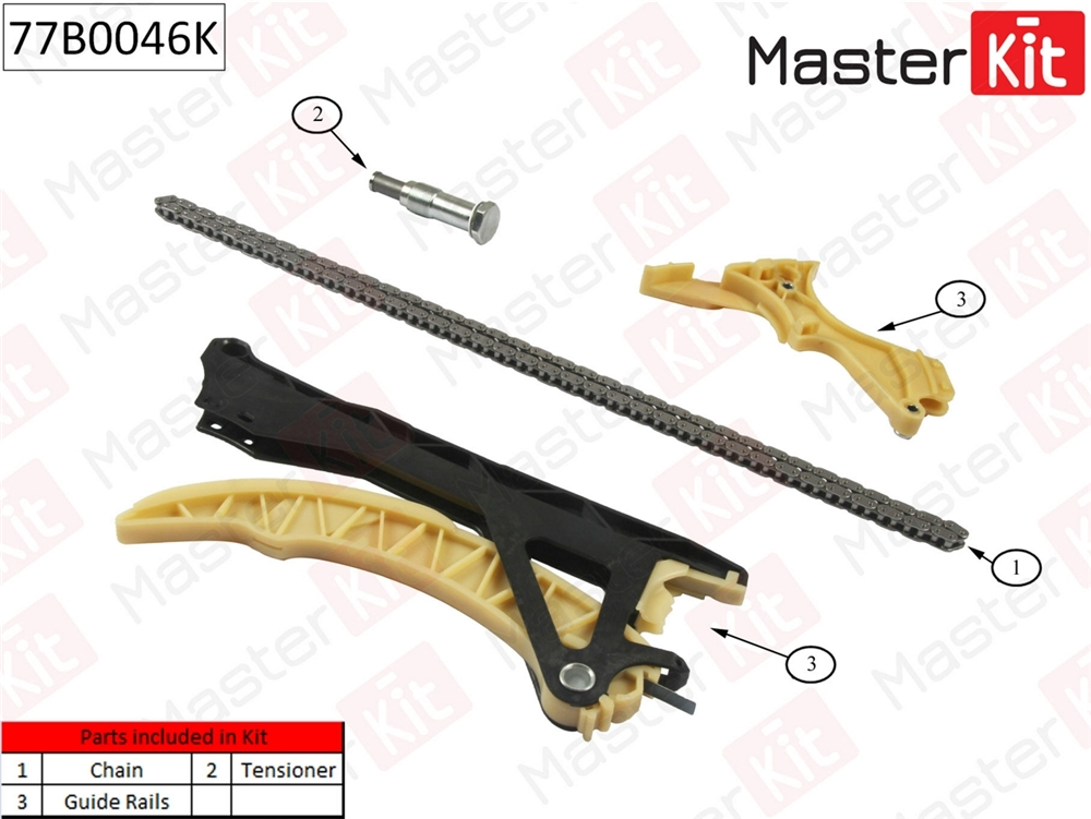 MASTERKIT 77B0046K Комплект цепи ГРМ (без звездочек)