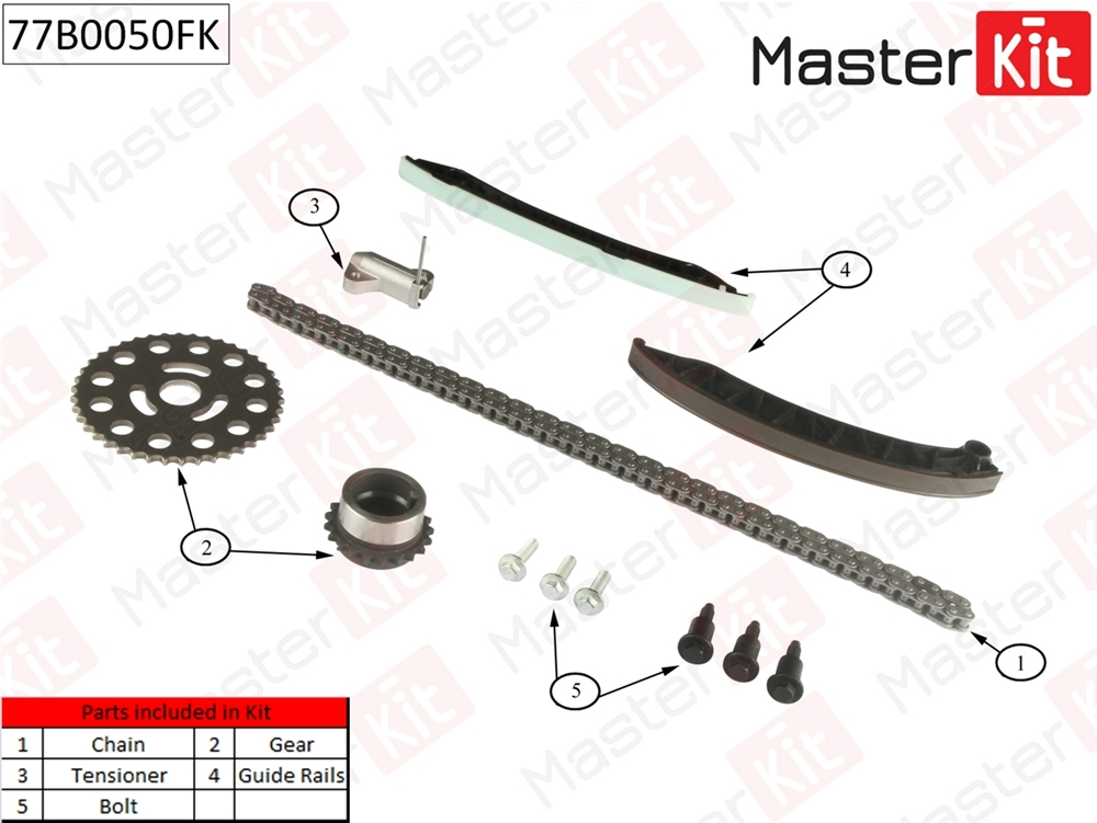 MASTERKIT 77B0050FK Комплект цепи ГРМ Renault Laguna 2.0dCi M9R 05-