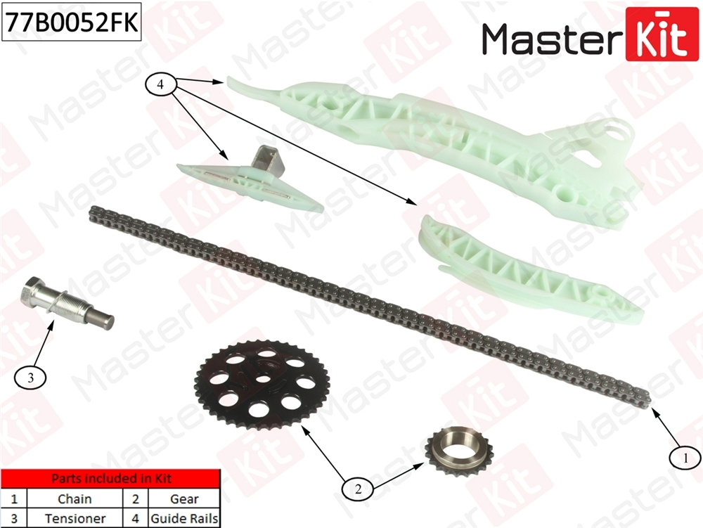 MASTERKIT 77B0052FK Комплект цепи ГРМ Citroen C4 1.6 THP 140/1.6 THP 1 77B0052FK