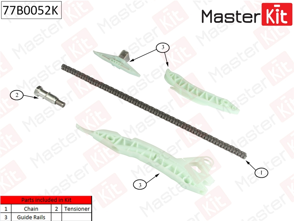 MASTERKIT 77B0052K Комплект цепи ГРМ CITROEN C4 1.6 THP без звездочек