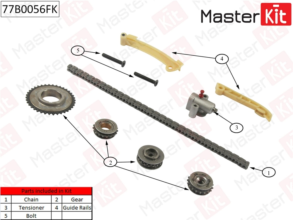MASTERKIT 77B0056FK Комплект цепи ГРМ
