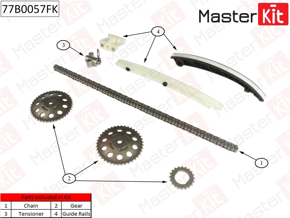 MASTERKIT 77B0057FK Комплект цепи ГРМ