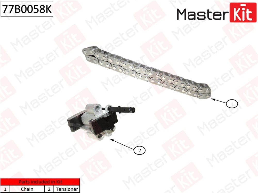 MASTERKIT 77B0058K Комплект цепи привода распредвала CITROEN C5/C6 DW12BTED4/FORD GALAXY Q4BA.Q4WA 06-14 (без