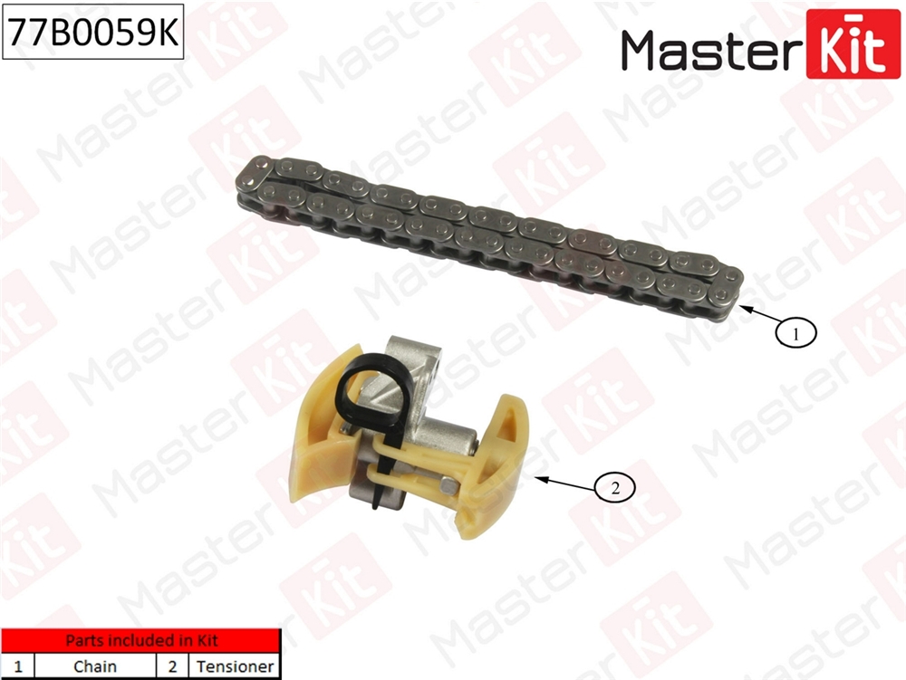 MASTERKIT 77B0059K Комплект цепи привода распредвала citroen c2 c3 c4 berlingo 9hz ford c-max gpda.hhda mazda 3 5 04-12