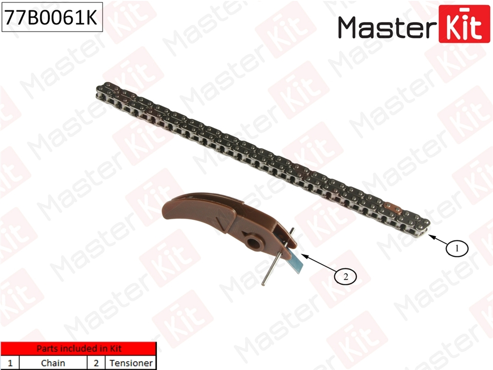 MASTERKIT 77B0061K Комплект цепи ГРМ FORD Mondeo/Transit 2.0-2.4 Di-TDCi 00- без звездочек 77B0061K