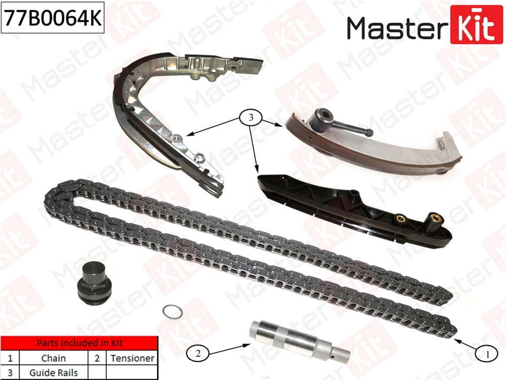 MASTERKIT 77B0064K Комплект цепи ГРМ BMW M62 01-05 без звездочек