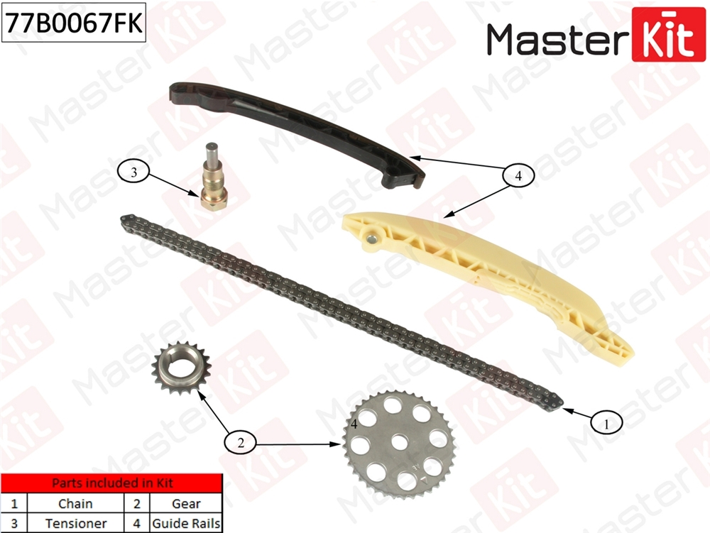MASTERKIT 77B0067FK Комплект цепи ГРМ Ford Fiesta V 1.3i A9JB 01 77B0067FK