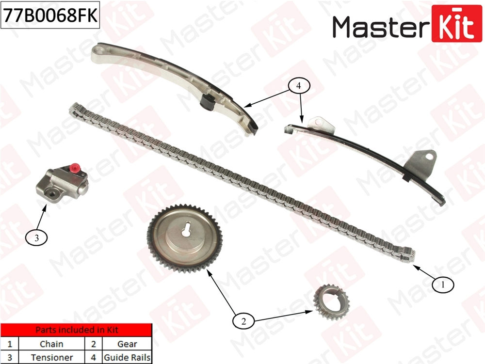 MASTERKIT 77B0068FK Комплект цепи ГРМ MAZDA 3 1.4-1.8I 04- 77B0068FK