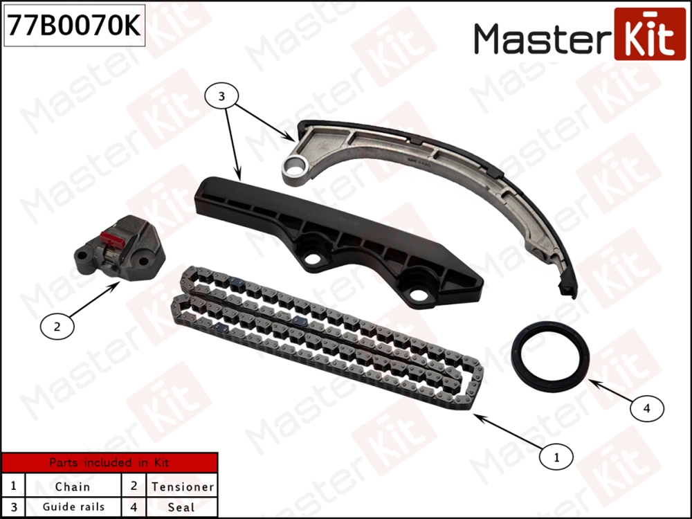 MASTERKIT 77B0070K Комплект цепи ГРМ  (без звездочек)