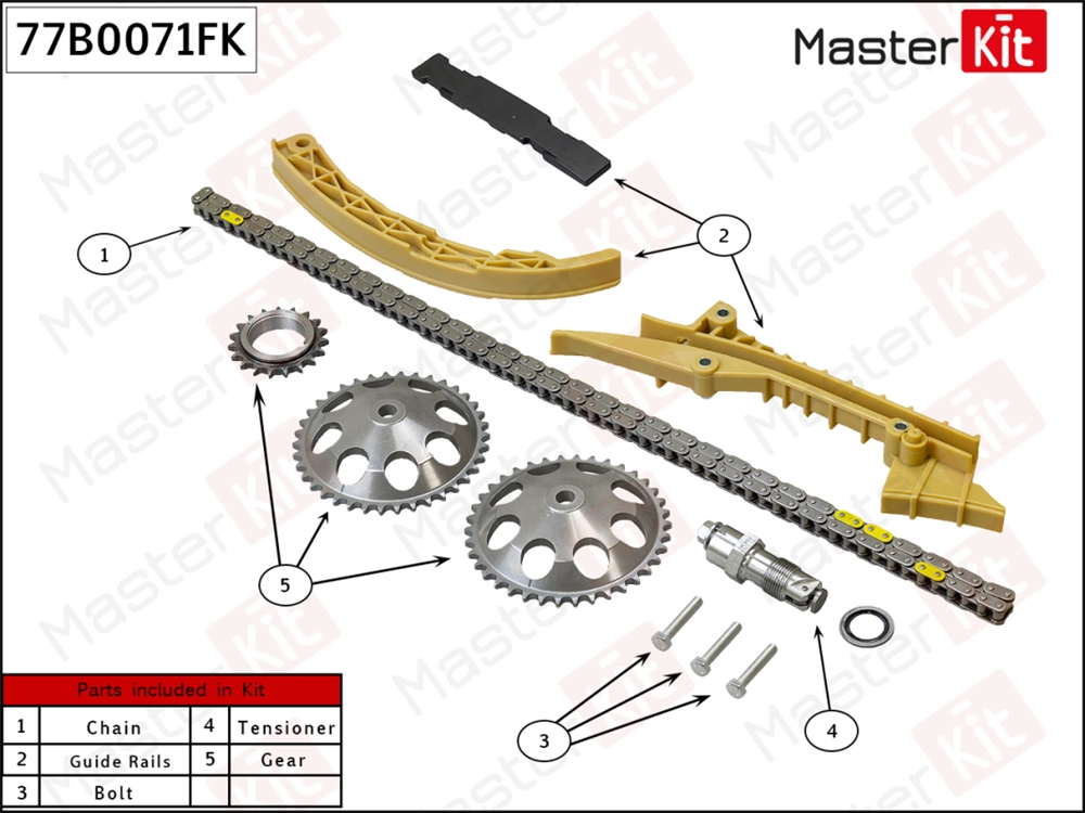 MASTERKIT 77B0071FK Комплект цепи ГРМ
