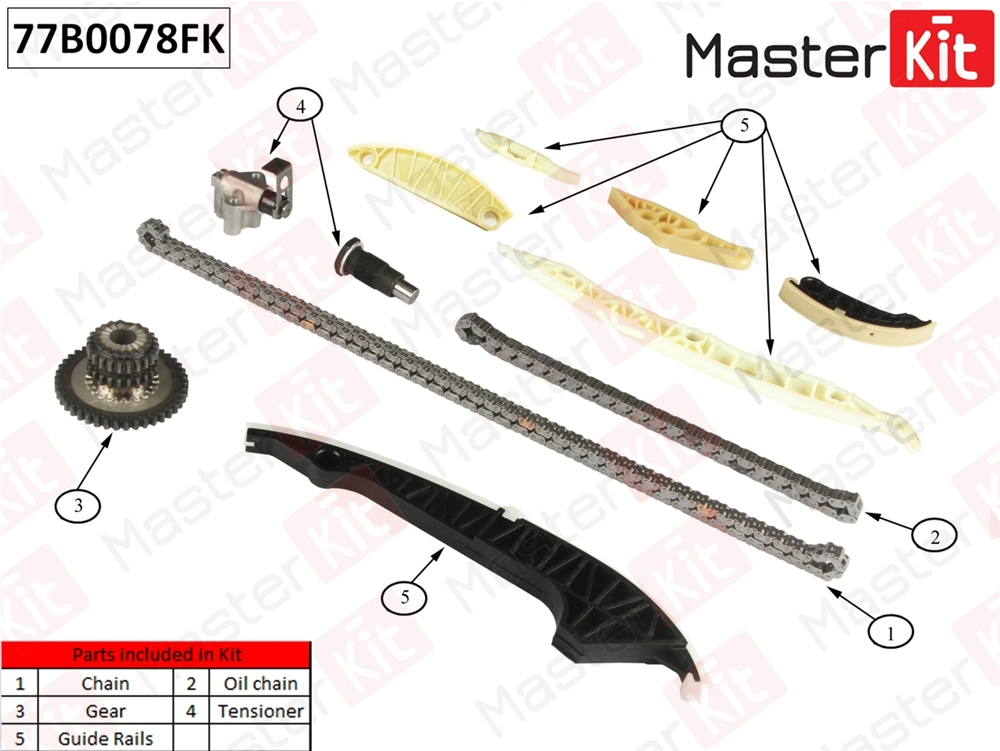 MASTERKIT 77B0078FK Комплект цепи ГРМ