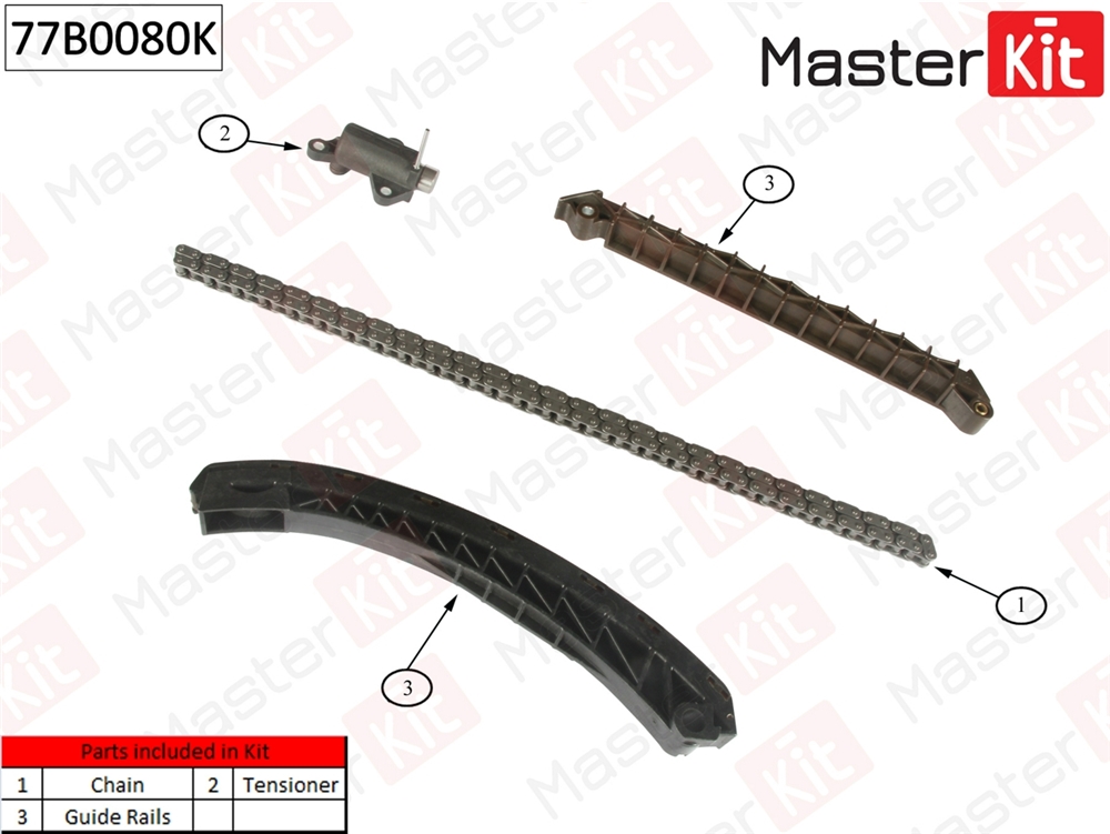 MASTERKIT 77B0080K Комплект цепи ГРМ BMW E46 M43 94-01 без звездочек