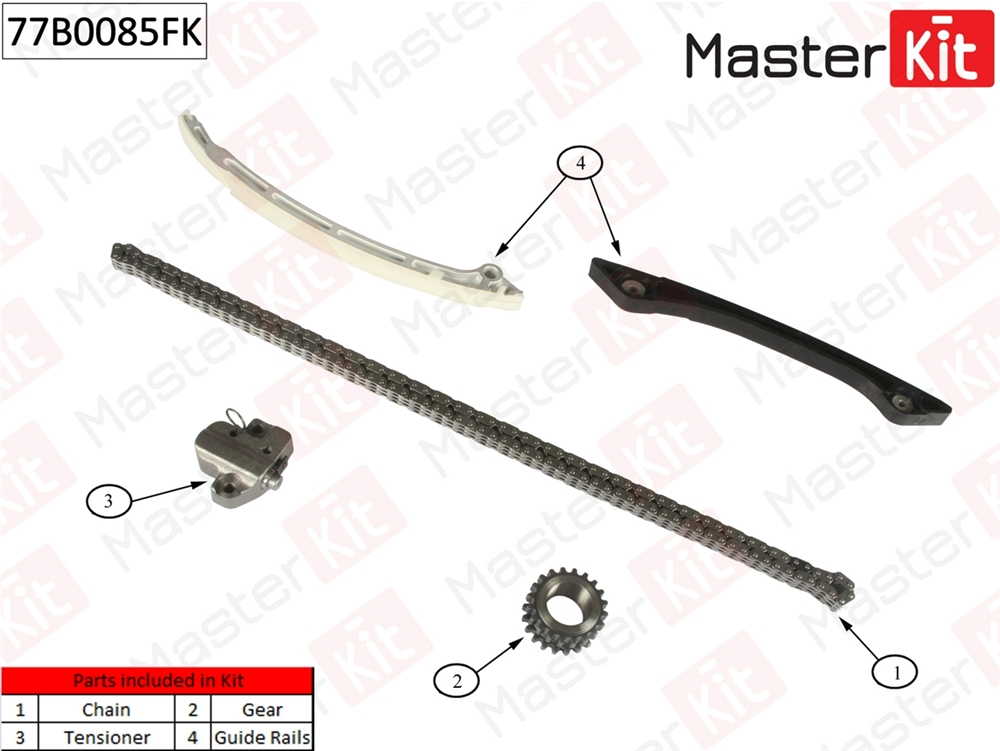 MASTERKIT 77B0085FK Комплект цепи ГРМ FORD Mondeo 2.0 EcoBoost TPBA 10 77B0085FK