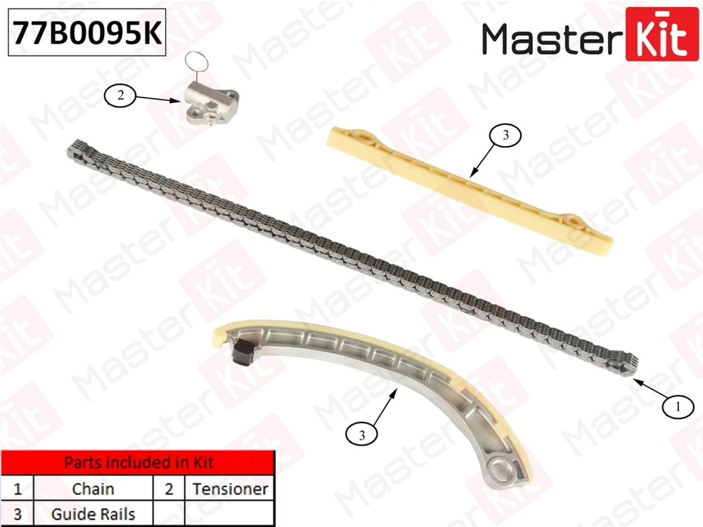 MASTERKIT 77B0095K Коплект цепи ГРМ без звездочки