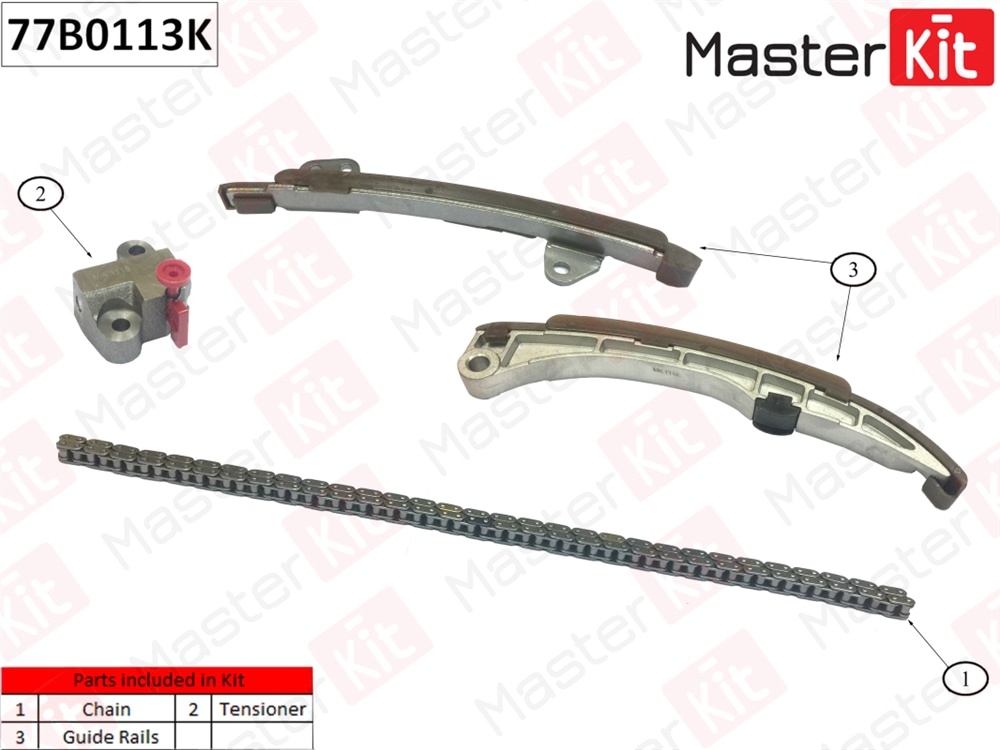 MASTERKIT 77B0113K Комплект цепи ГРМ Toyota Yaris/Echo 1.5i 1NZ-FE 00-06 (без звездочек)