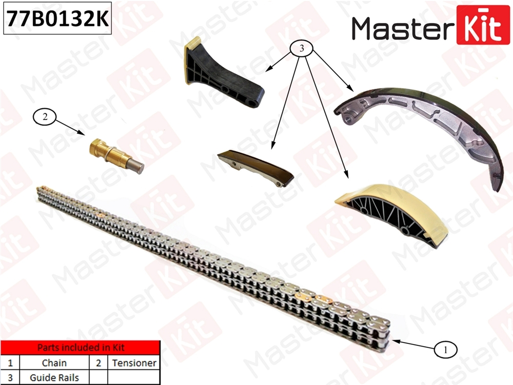 MASTERKIT 77B0132K Комплект цепи ГРМ (без звездочек)