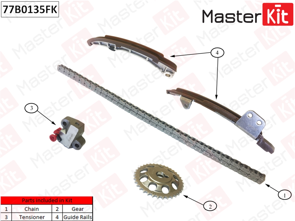 MASTERKIT 77B0135FK Комплект цепи ГРМ Toyota Echo/Porte/Premio/Vios/Yaris 02-14
