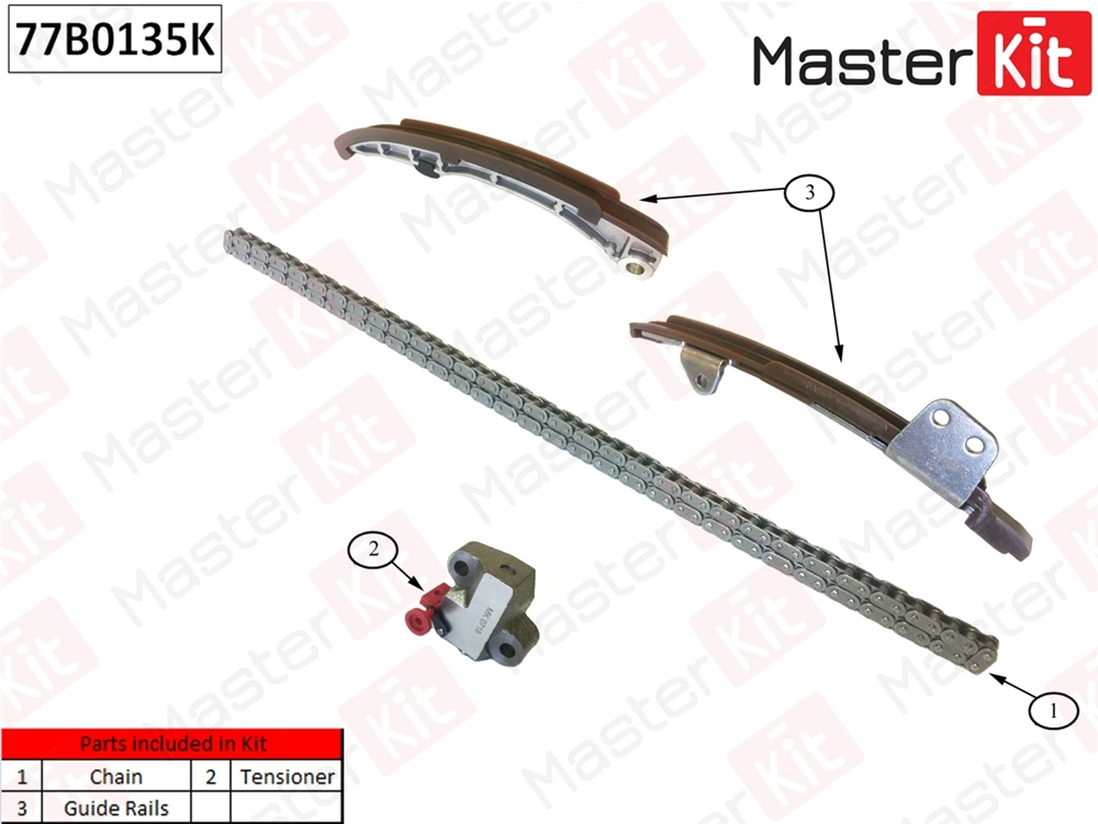 MASTERKIT 77B0135K Комплект цепи ГРМ (без звездочек)