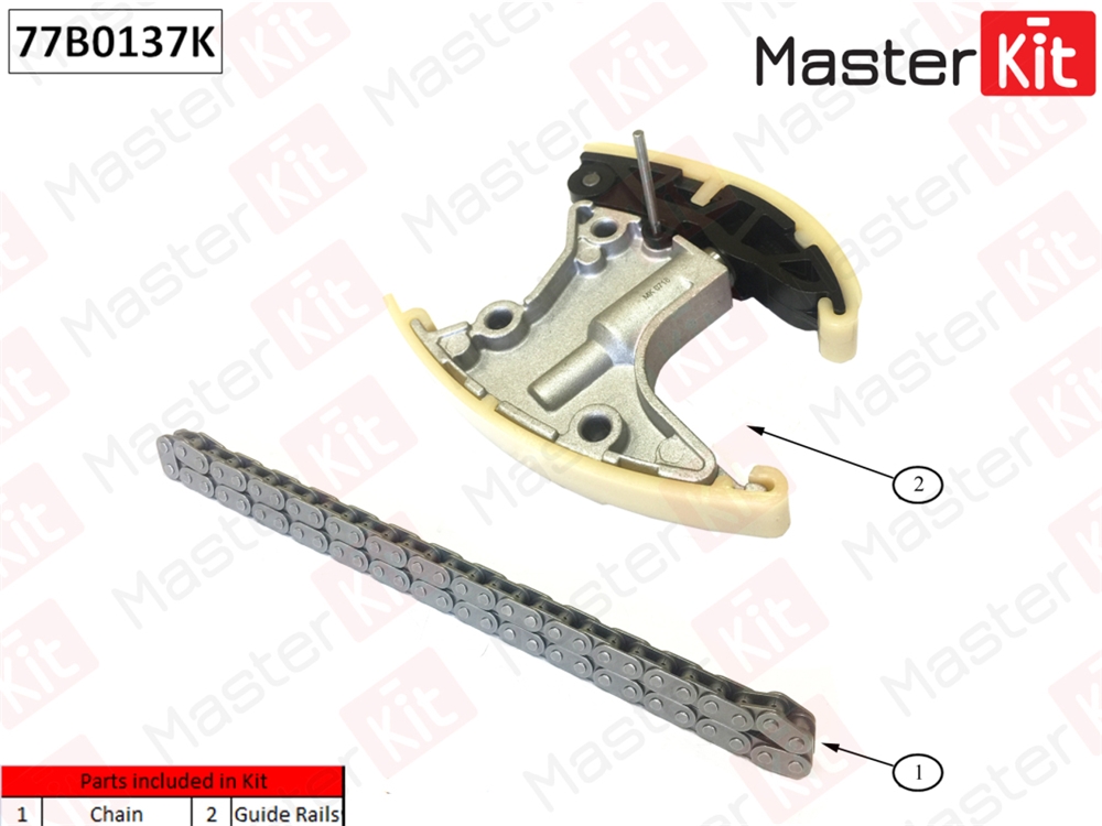 MASTERKIT 77B0137K Комплект цепи привода распредвала L Audi A4/A5/A6/A8/Q5/Q7 3.0 TDI 06-12