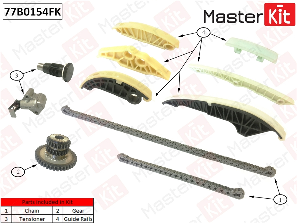 MASTERKIT 77B0154FK Комплект цепи ГРМ