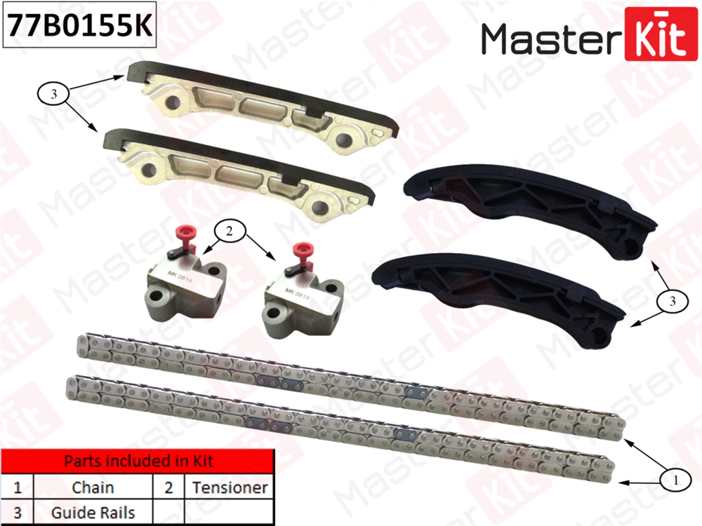 MASTERKIT 77B0155K Комплект цепи ГРМ Toyota 1VD-FTV