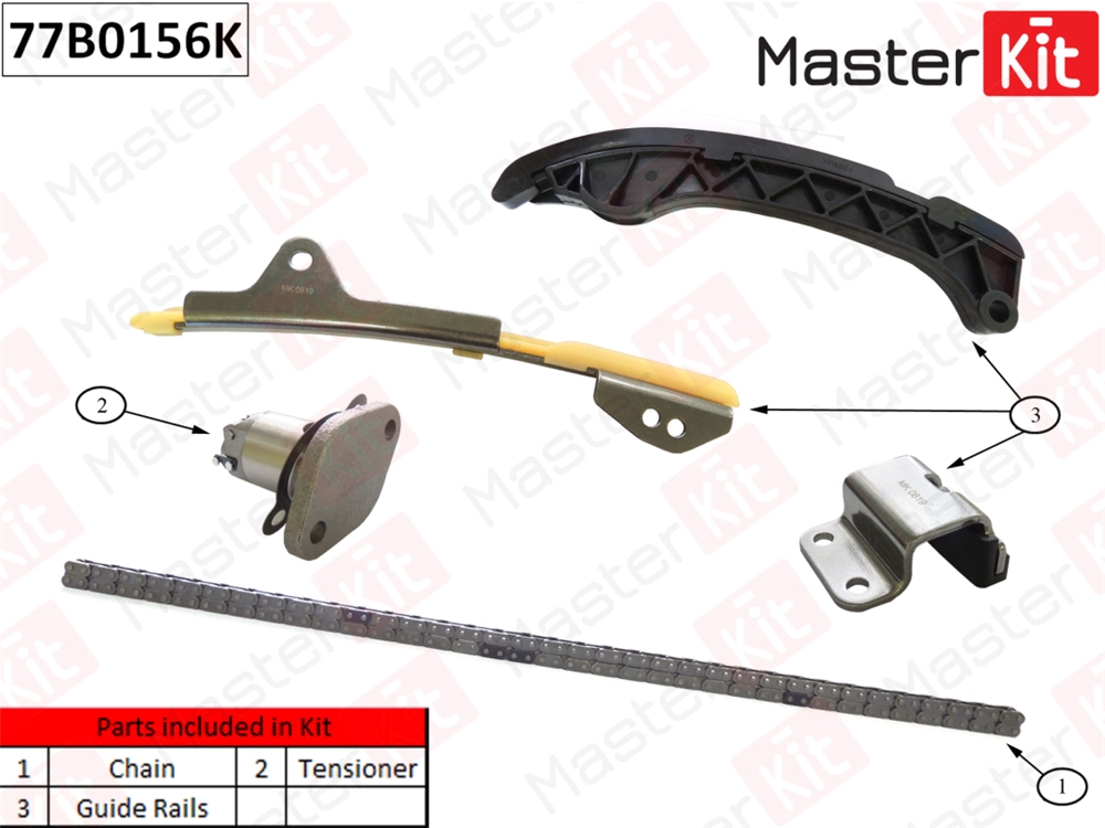 MASTERKIT 77B0156K Комплект цепи ГРМ